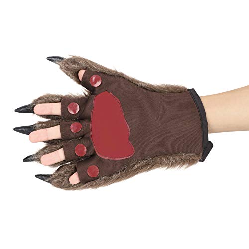 Unisex Adults Animal Paw Claw Gloves - Werewolf Claws, Thick Plush Furry Gloves for Halloween, Christmas, Cosplay & Warm Winter Wear
