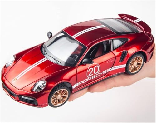 Image of Play Boy 1:32 Porsche 911 Model Diecast Metal Alloy Pullback Toy Vehicle with Openable Doors Light and Music Car for Kids (Multicolor)