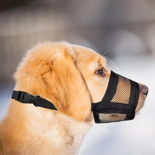 Image of Evollax Muzzle for Small Dog - Soft Air Mesh XS Dog Muzzle for Small Dogs | Perfect for Barking and Biting Prevention | Puppy Mussels for Grooming Allows Panting & Drinking