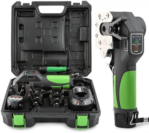 Brake Flaring Tool Kit, Electric Pipe Expander Tool with LED Light, 5/8 Sizes of Clamps, Metric and Inch 2 in 1, 5S Fast Flaring (5Collets)