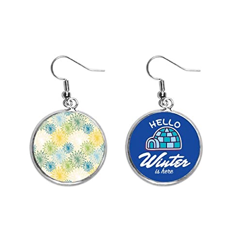 Pendientes de diente de león natural en gota de cristal de hielo joyería botánica