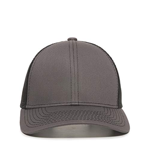 Outdoor Cap Structured Mesh Back Trucker Cap, Charcoal/Black, One Size #TOP1