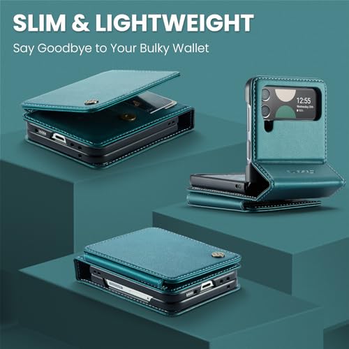 Coque portefeuille Samsung Z Flip 4 en cuir durable chic avec fermoir aimanté