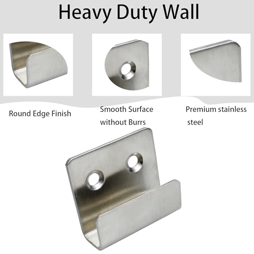 Image of 12 Pcs Stainless Steel Tile Display Hanger, Heavy Duty Wall Mounted Bracket Hooks for Ceramic Tiles, Mirrors, Picture Frames, Silver, 0.79 inch Inner Width