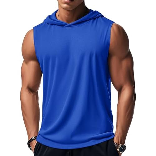 MAGCOMSEN Mens Tank Top Sleeveless Hoodie Cotton T-Shirt Summer Casual Shirt Muscle Tee
