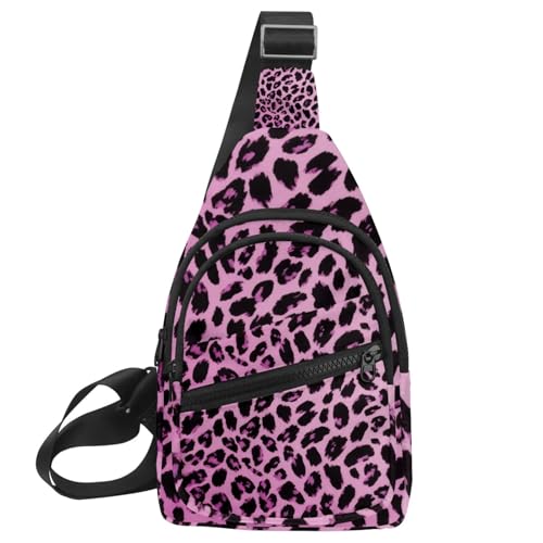 Sac à dos à bandoulière léopard violet taille unique pour sport et voyage