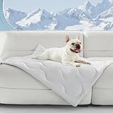 MIXJOY Cooling Blanket for Medium Dogs Breathable, Dual-Sided with Q-MAX0.5, Lightweight Pet Cooling Throw Blanket Summer for Sofa & Dog Bed, Washable Soft Dog Cat Cold Mat Durable, Pearl Grey, 30x40