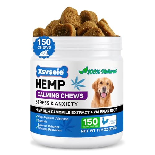 Calming Treats for Dogs,Hemp Calming Chews for Dogs,Relieving Dog Anxiety, Separation, Barking and Stress