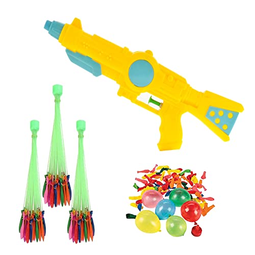 Image of Brown Leaf Toy Gun Holi Pichkari Water Gun Water Pistols Pichkari for Kids Holi Pool Party Fun Toys (1 Pichkari 3 Magic Balloon 100 Water Balloon)