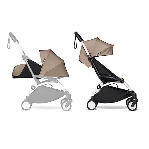 BABYZEN YOYO White Frame with YOYO 6+ Color Pack (Taupe) and Newborn Pack (Taupe)