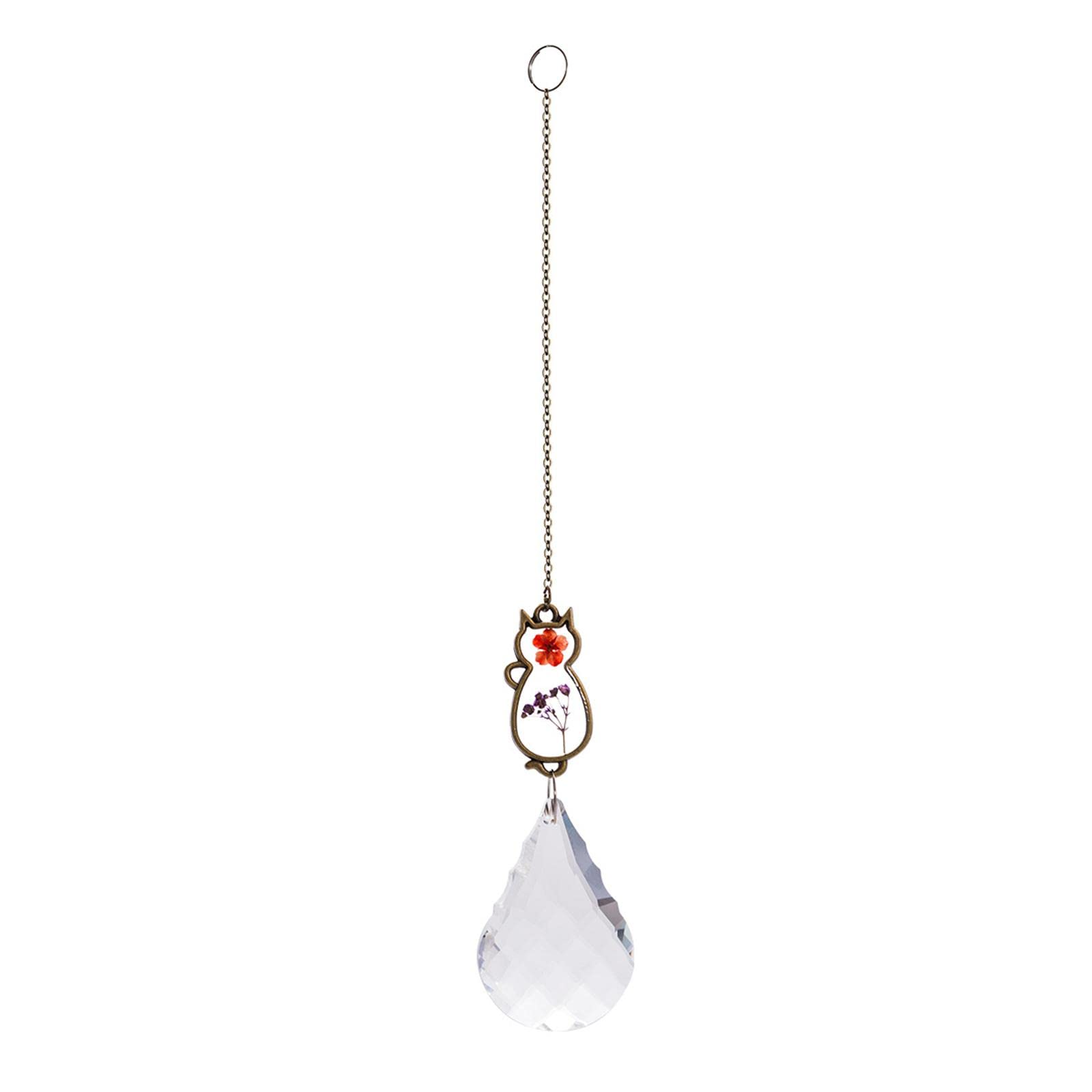 Crystal Prism Ball Rainbow Maker Window Pendant Garden Decor Ornament Red Flower-image-46