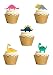 Produktbild 24 Packung mit niedlichen Dinosaurier Cartoon-Stil Cake Topper aufstehen Premium essbare Wafer Papier Kuchen Topper Geburtstag Party Hochzeit von oben, dass