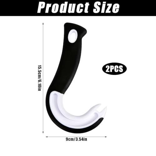 2pcs Easy Open Ring Pull Can Opener, Hook Can Opener Pull Tab No-Slip Rubber Grip Can Lid Lifter Manual Ring Top Soda Opener Tool for Elderly, Children, Weak Hands - Image 2