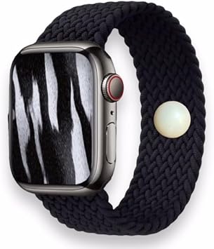 Nausea & Motion Sickness Watch Band Acupressure Strap for Stress & Focus Support Compatible with Apple Watch - Braided Nylon Solo Loop Black S 38/40/41