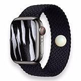AcuBracelet Nausea & Motion Sickness Watch Band – Acupressure Strap for Stress & Focus Support – Compatible with Apple Watch - Braided Nylon Solo Loop – Black (S 38/40/41)