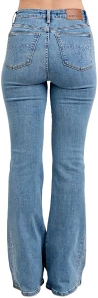 Judy Blue High Waist Western Embroidery Detail Flare Jeans 88606
