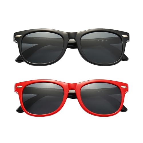 Image of FANNYGO 3 Pack Kids Sunglasses for Boys Girls Kid children's Polarized Sunglasses Age 3-10