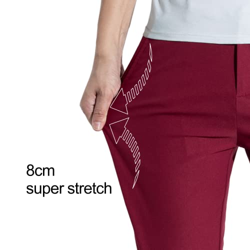 Mens Slim Fit Dress Pants, Stretch Skinny Flat-Front Business Casual Chinos Suit Pants for Men3