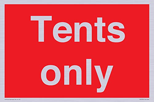 Panneau Tentes only signalisation de camping rouge et blanc format A4L 300x200 mm