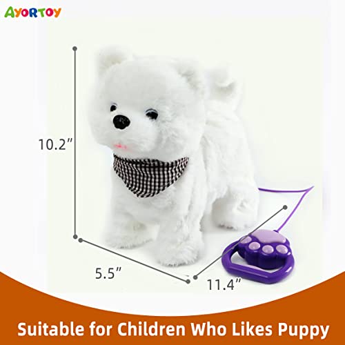 Ayortoy Interactive Pomeranian Dog Toy For Kids With Leash, Moving Walking Barking Talking Singing Plush Dog Toy, Remote Control Puppy Toy Dog Stuffed Animals That Walk And Bark, 11.4” #TOP1