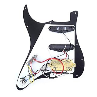 Musiclily 11 Trous SSH Loaded Strat Pickguard Pre-assemblé avec Micros Simple Bobinage Humbucker pour Guitare électrique… - Les Beatles, Paul McCartney, John Lennon, RIngo Starr, George Harrison Musiclily 11 Trous SSH Loaded Strat Pickguard Pre-assemblé avec Micros Simple Bobinage Humbucker pour Guitare électrique… – Image 2