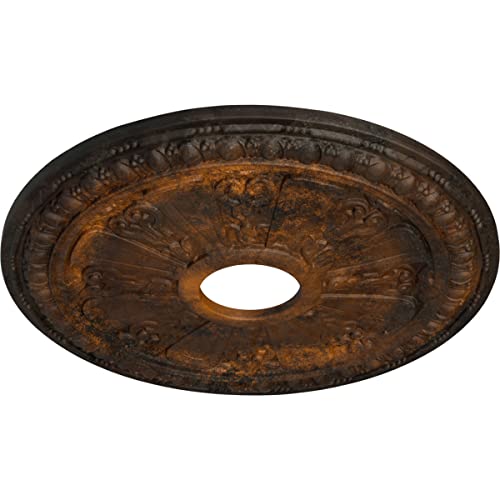 Image of Ekena Millwork CM18RARUS Raymond Ceiling Medallion, Rust