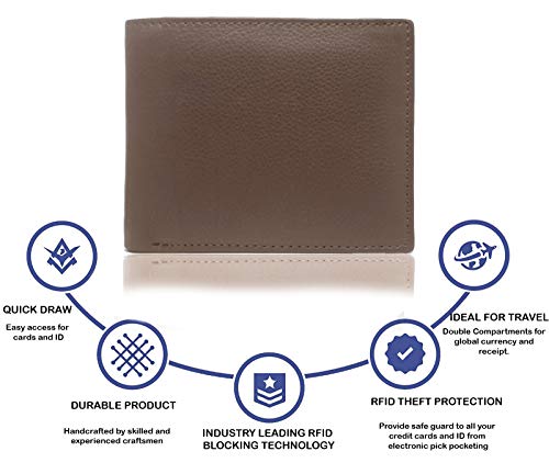 Wallet for Men-Genuine Leather RFID Blocking Bifold Wallet With ID Window3