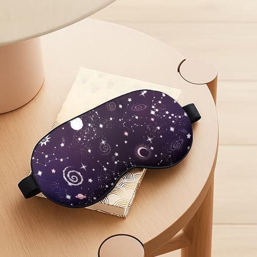 Image of Jenna Cotton Print Cute Sleeping Eye Shade Mask Cover For Insomnia, Meditation, Puffy Eyes And Dark Circles With Gel (Black)