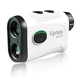 Vipnew Golf Rangefinder with Slope Switch&Magnetic Strip&Flag Locking Vibraition|7X Magnification|1200Yards Range|800mAh Portable Battery|for Distance&Speed&Continue Scan Measurement|Compact|White
