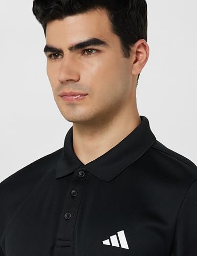 Image of adidas Men Polyester Geometric Regular Fit Polo Shirt