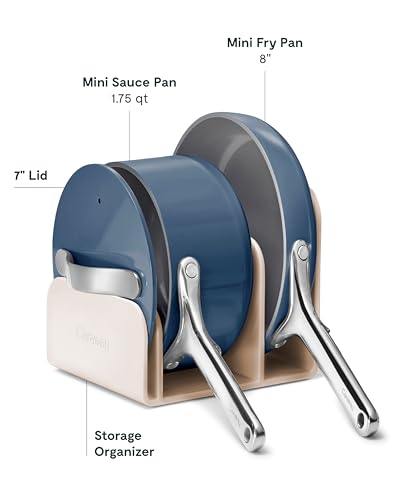 Caraway-Mini-Cookware-Set-Non-Stick-Ceramic-Fry-Pan-105-qt-8-Sauce-Pan-175-qt-Storage-Rack-Non-Toxic-PTFE-PFOA-Free-Oven-Safe-Stovetop-Agnostic-Gas-Electric-Induction-Navy Caraway Mini Cookware Set Non Stick Ceramic Fry Pan 105 qt 8 Sauce Pan 175 qt Storage Rack Non Toxic PTFE PFOA Free Oven Safe Stovetop Agnostic Gas Electric Induction Navy