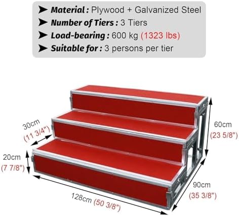 Heavy-Duty Portable Stage Steps, 3-Tier Non-Slip, Waterproof Design for Festivals, School Events, Corporate Functions, Theater Performances - Durable & Safe Access