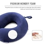 Fabuday Travel Pillow Memory Foam - Head Neck Support Airplane Pillow for Traveling, Car, Home, Office, Travel Neck Flight Pillow with Attachable Snap Strap Soft Washable Cover - Image 5