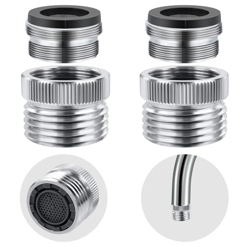 2 Pack Faucet to Hose Adapter with Aerator, Sink to Garden Hose Adapter, Faucet Adapter to Garden Hose for Kitchen and Bathroom, Hose Attachment to Sink, 3/4