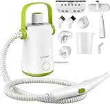 COSTWAY Dampfreiniger Handgerät | 1000W & 300 ml Wasserkapazität & 10 Zubehörsätze | Steamshot Steam Cleaner Dampfreiniger für alles, Teppiche, Fenster, Polster, Bad