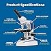 Accu-Scope EXM-150-MS-DF 2-in-1 Brightfield/Darkfield Microscope - Monocular, 40-400X Magnification, Mechanical Stage, Cordless LED, Student-Proof Design for Laboratory & Home - Biological Microscope