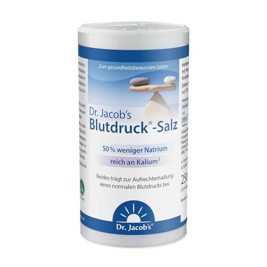 Dr. Jacob's Blutdruck-Salz 250 g I enthält 50 % weniger Natrium als Speisesalz I mit viel Kalium I für eine kochsalzreduzierte Ernährung