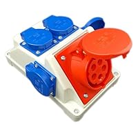 Combi wandcontactdoos - CEE 16A 5P met 4x Schuko 230V