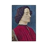Sandro Botticelliサンドロ・ボッティチェッリ名画の数々ポスター『ジュリアーノ・デ・メディチの肖像』 キャンバス ポスター 印刷 壁アート 油彩画 モダン ホーム装飾 誕生日ギフト すぐに掛けられます16x24inch(40x60cm)