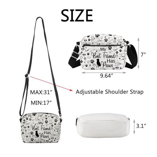 FUSTMW Dog Gifts for Dog Lovers Crossbody Bag Pet Owner Gifts Dogs Paw Print Purse Bag with Adjustable Shoulder Strap2