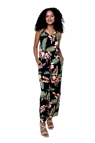 Image of Family Matching Hawaiian Clothes, Black Rafelsia | Lightweight 100% rayon • Family matching outfits • Beach vacations • Luaus • Cruises • Family photos