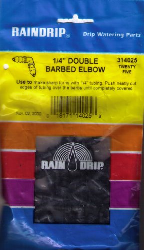 Drip Watering Barbed Elbow, 1/4-In., 25-Pk.