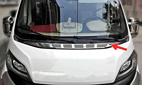 Grille d'aération Ducato Jumper Boxer dès 2014 en acier inoxydable chromé pour capot avant
