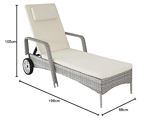 TecTake 800790 Lettino Poly Rattan, Arredamento da...