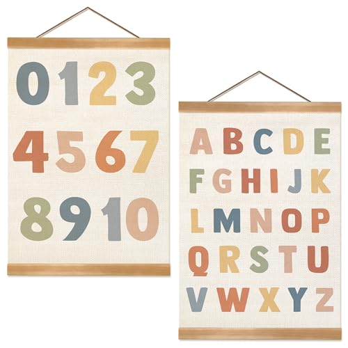 ZTGDA Alphabet Numbers Poster Set of 2