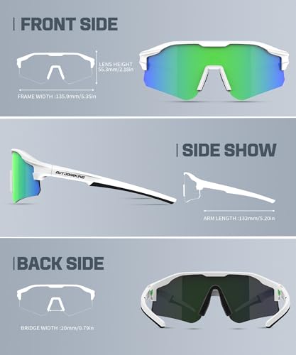 Image of Sport Polarized Sunglasses for Men and Women, Stylish and Lightweight Cycling Sunglasses with UV400 Protection