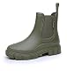 DRECAGE Gummistiefel Damen Wasserdicht Stiefel Damen Halbhoch Ankle Chelsea Boots Stylisch Stiefeletten mit Rutschfest Sohle Grün 40