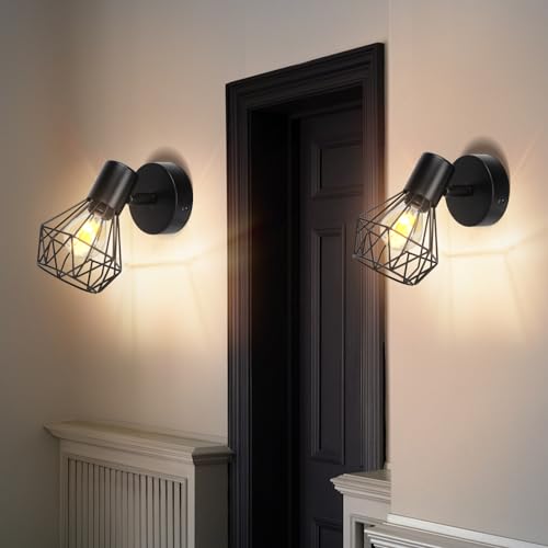 Aigostar Lámpara Techo Focos,Focos Led Interior Techo Base E14, Apliques Focos de Techo Orientables,Plafón Foco de Techo LED Para Dormitorio,Salón,Pasillos,Decoración mural 2 paquetes(Sin Bombillas)