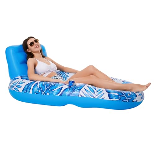 Genérico - Flottes de piscine gonflables : fauteuil de salon inclinable, chaise longue flottante | RAFT HAUT ATTENTABLE, design confortable d'accoudoirs pour le jardin, la cour, la piscine, le jardin