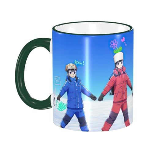 宇宙よりも遠い場所 セラミックマグカップ 食器 大容量コーヒーカップ 330ml 耐熱 おしゃれなマグカップ オフィスホーム用 プレゼントに最適 再利用可能 ギフト 男女兼用 Dark Green